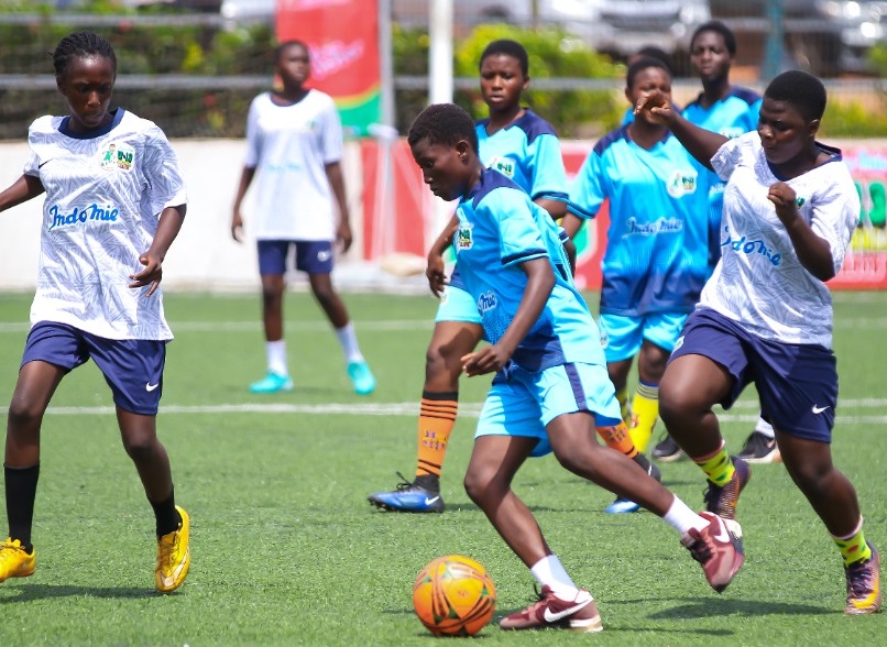 The female team in action during the tournament
